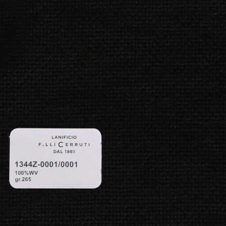 1344z-0001-0001 Cerruti Lanificio - Vải Suit 100% Wool - Đen Trơn